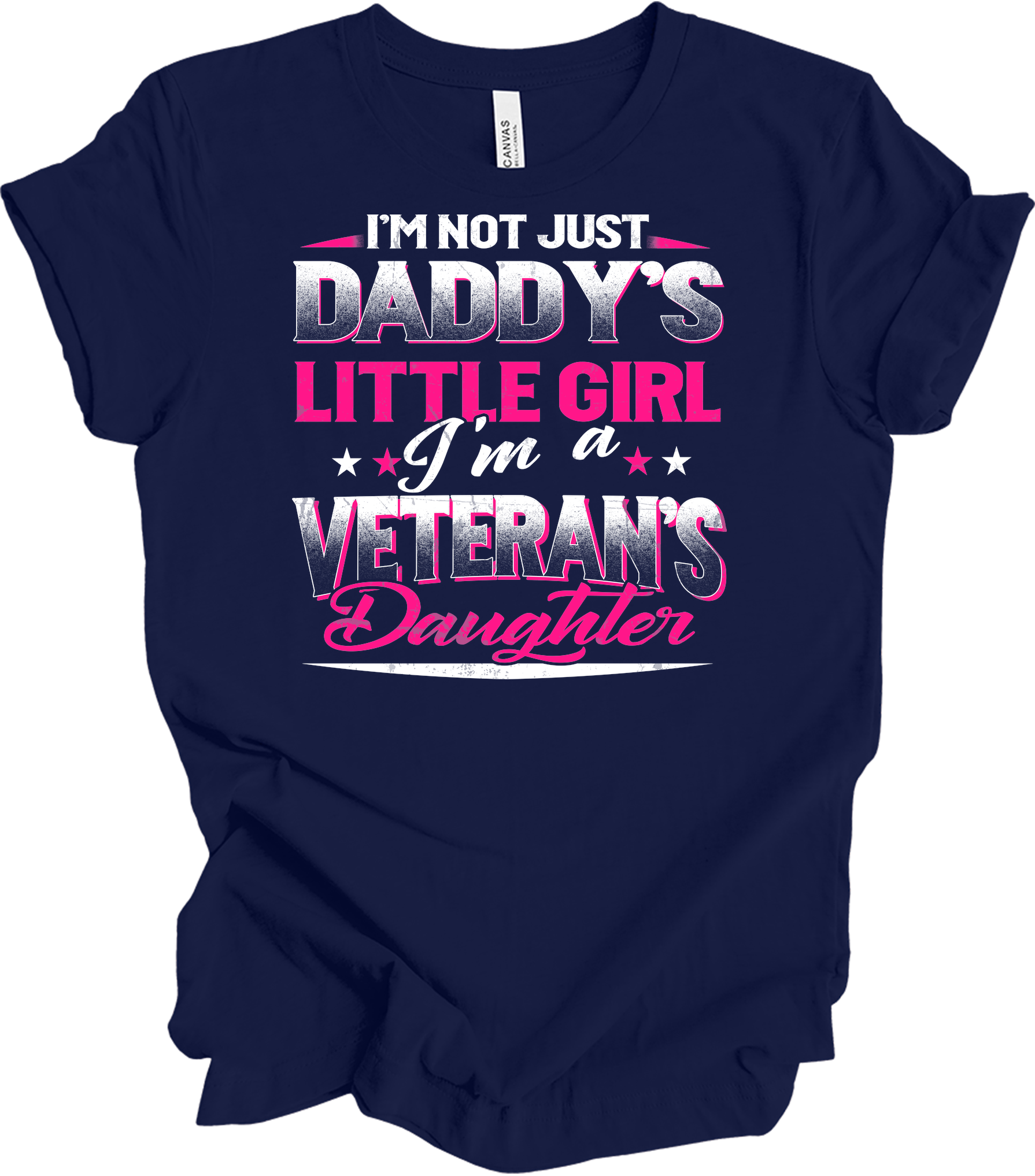 Veteran's Daughter Daddy's Little Girl T-Shirt in Navy