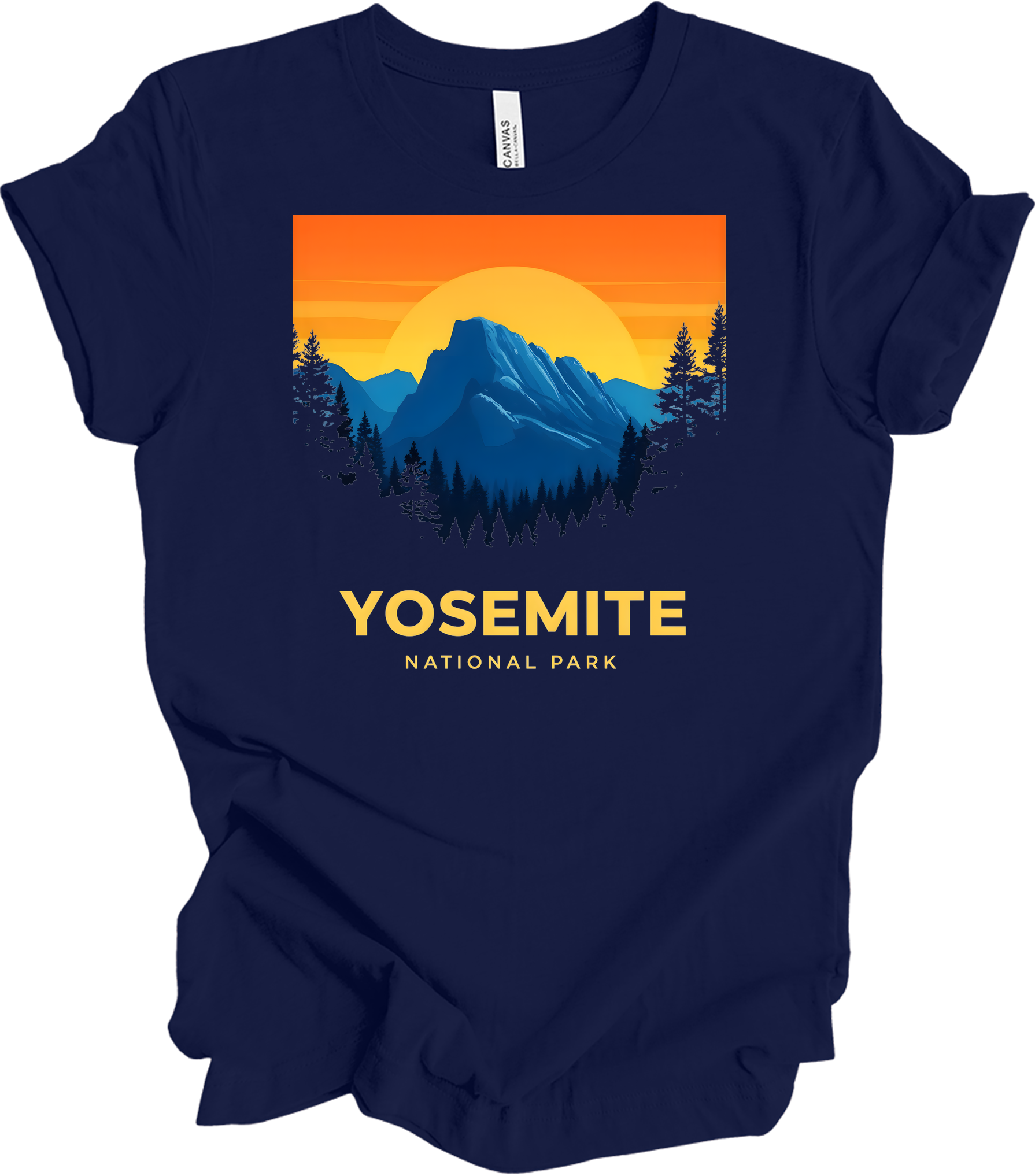Yosemite Park Sunset T-Shirt in Navy