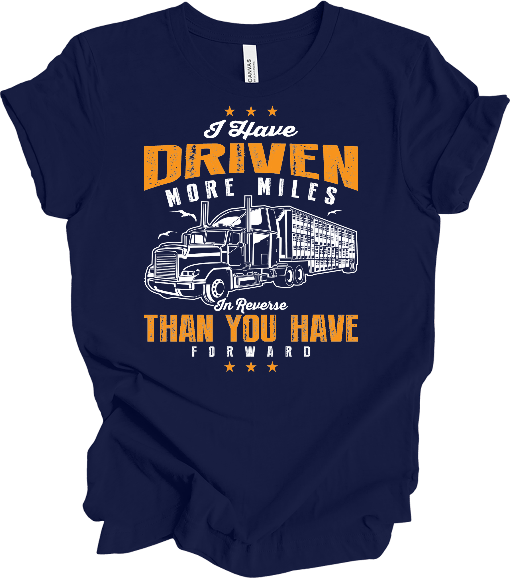 Truck Driver Reverse Miles T-Shirt in Navy