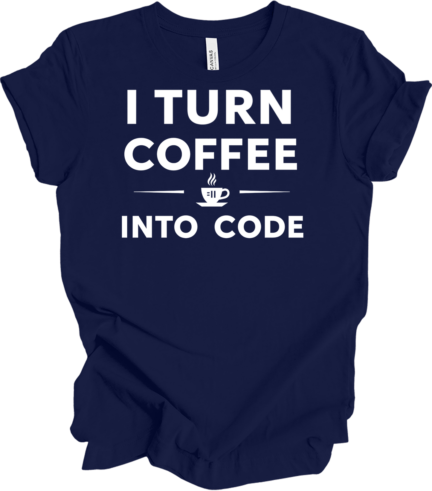 I Turn Coffee Into Code T-Shirt in Navy