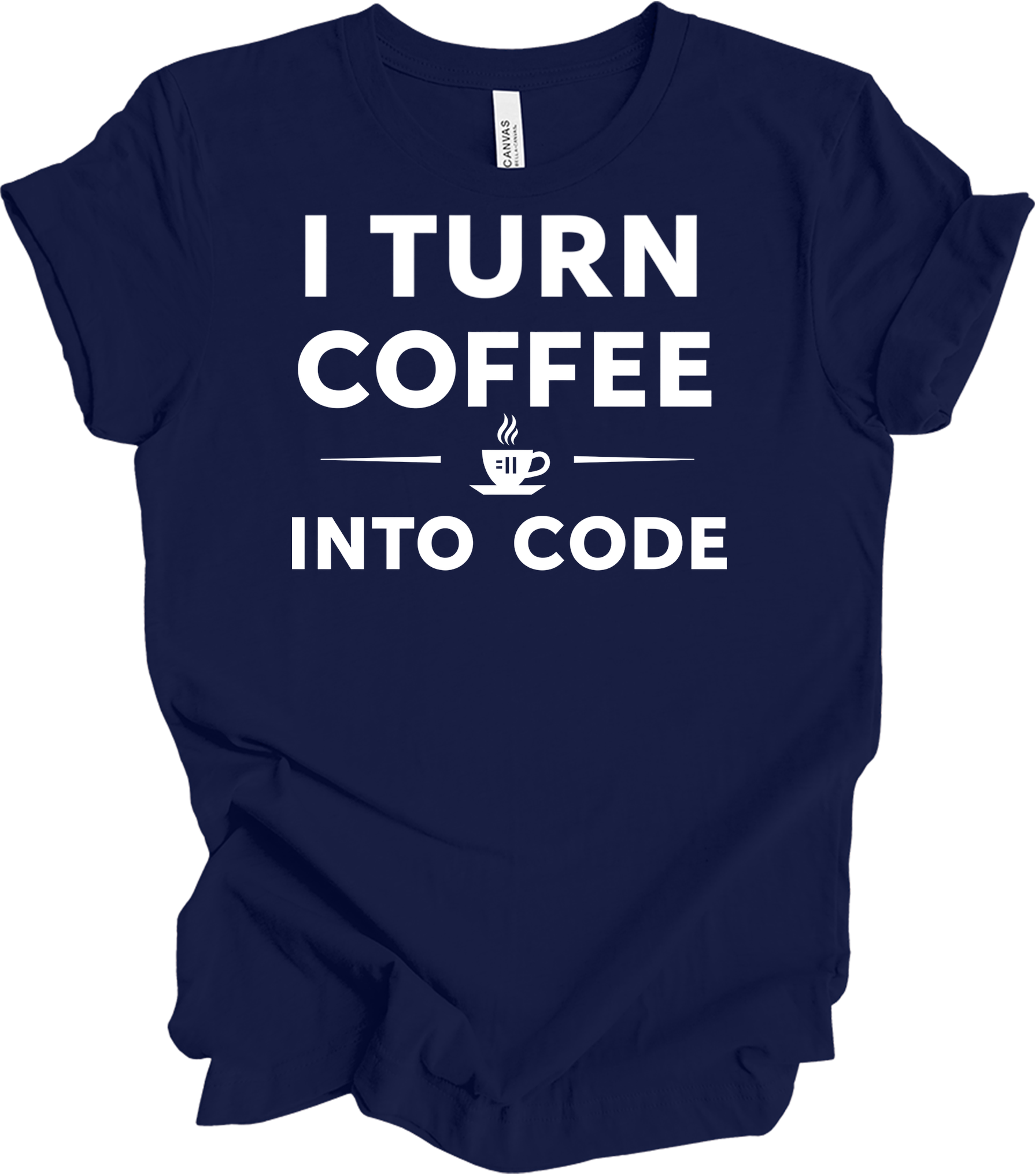 I Turn Coffee Into Code T-Shirt in Navy