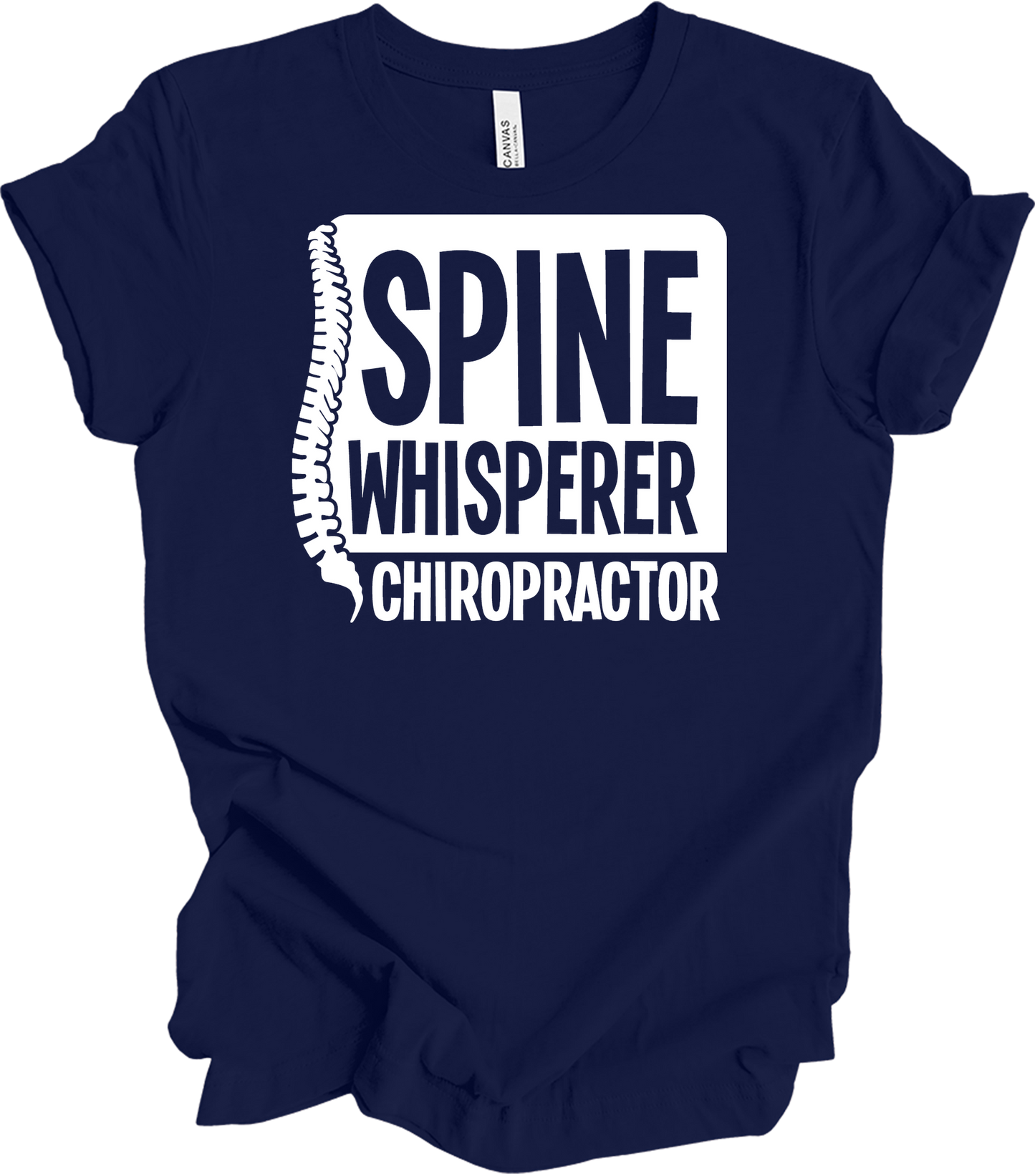 Spine Whisperer Chiropractor T-Shirt in Navy