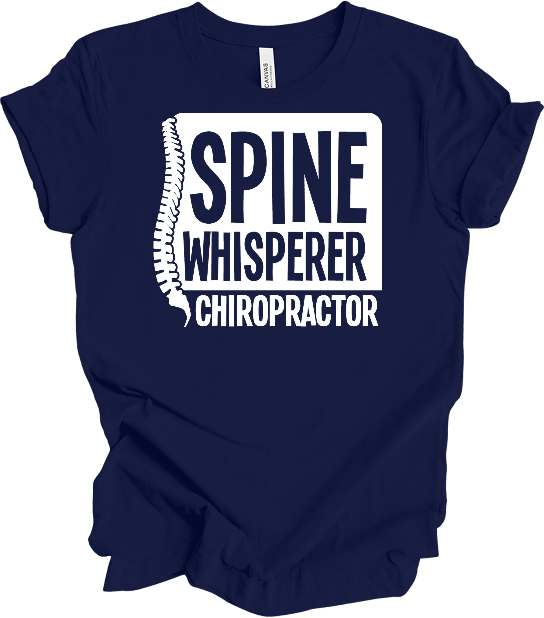 Spine Whisperer Chiropractor T-Shirt in Navy