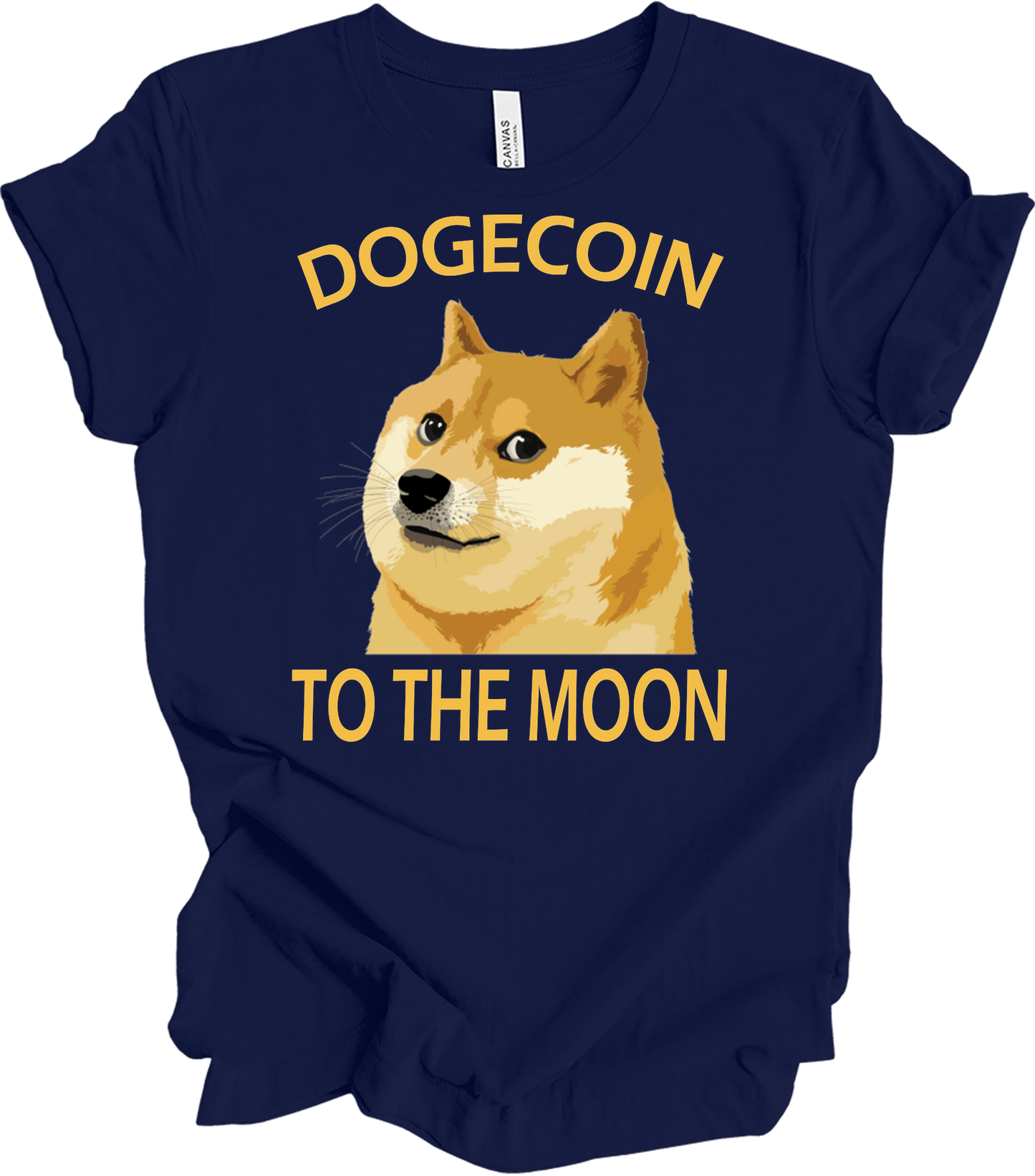 Dogecoin To The Moon T-Shirt in Navy