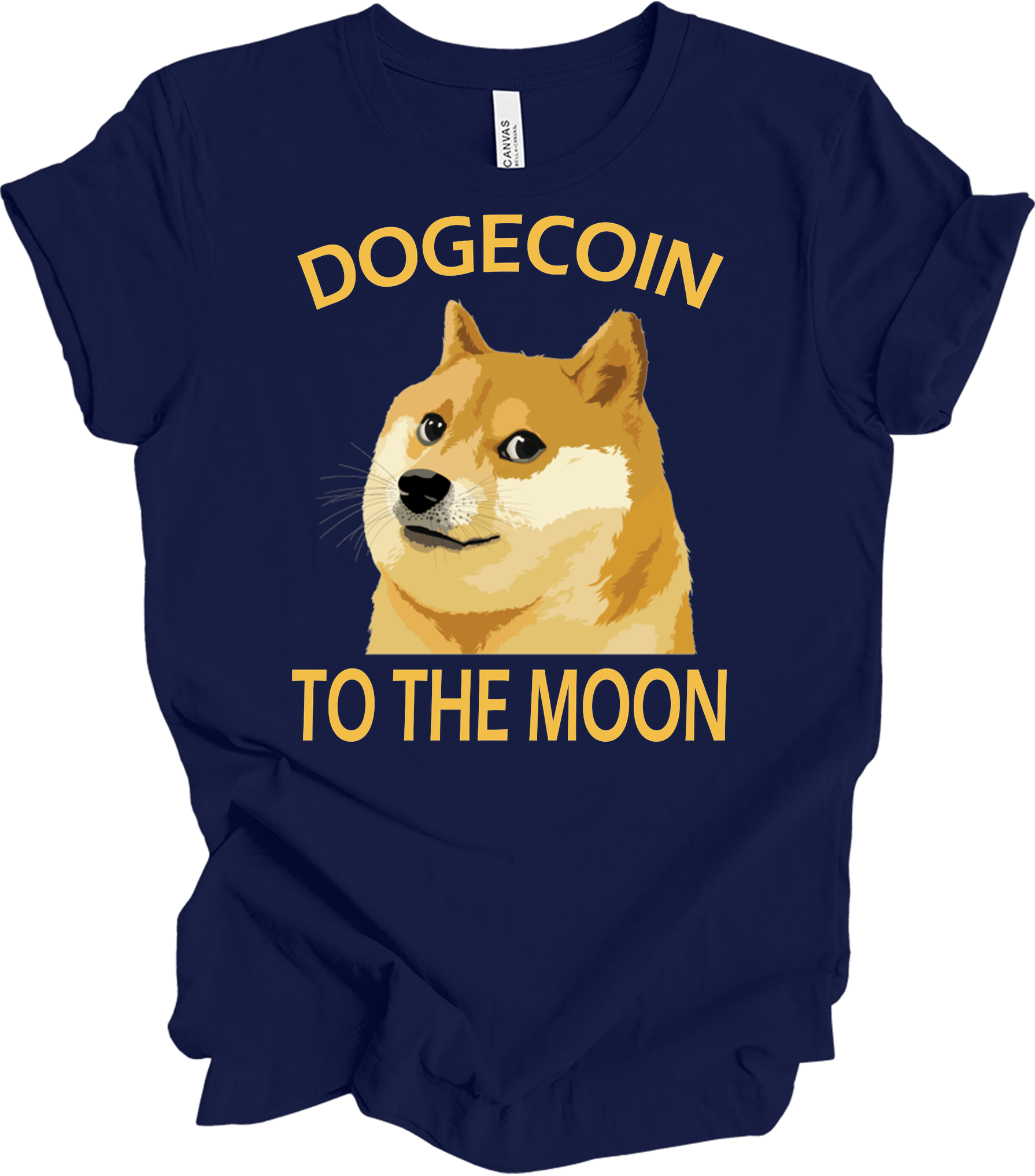 Dogecoin To The Moon T-Shirt in Navy