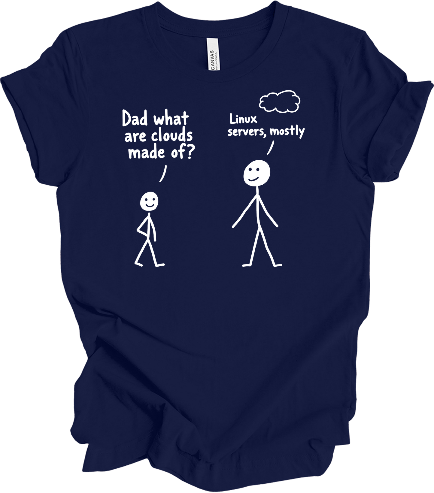 Dad What Are Clouds Made Of? Linux T-Shirt in Navy