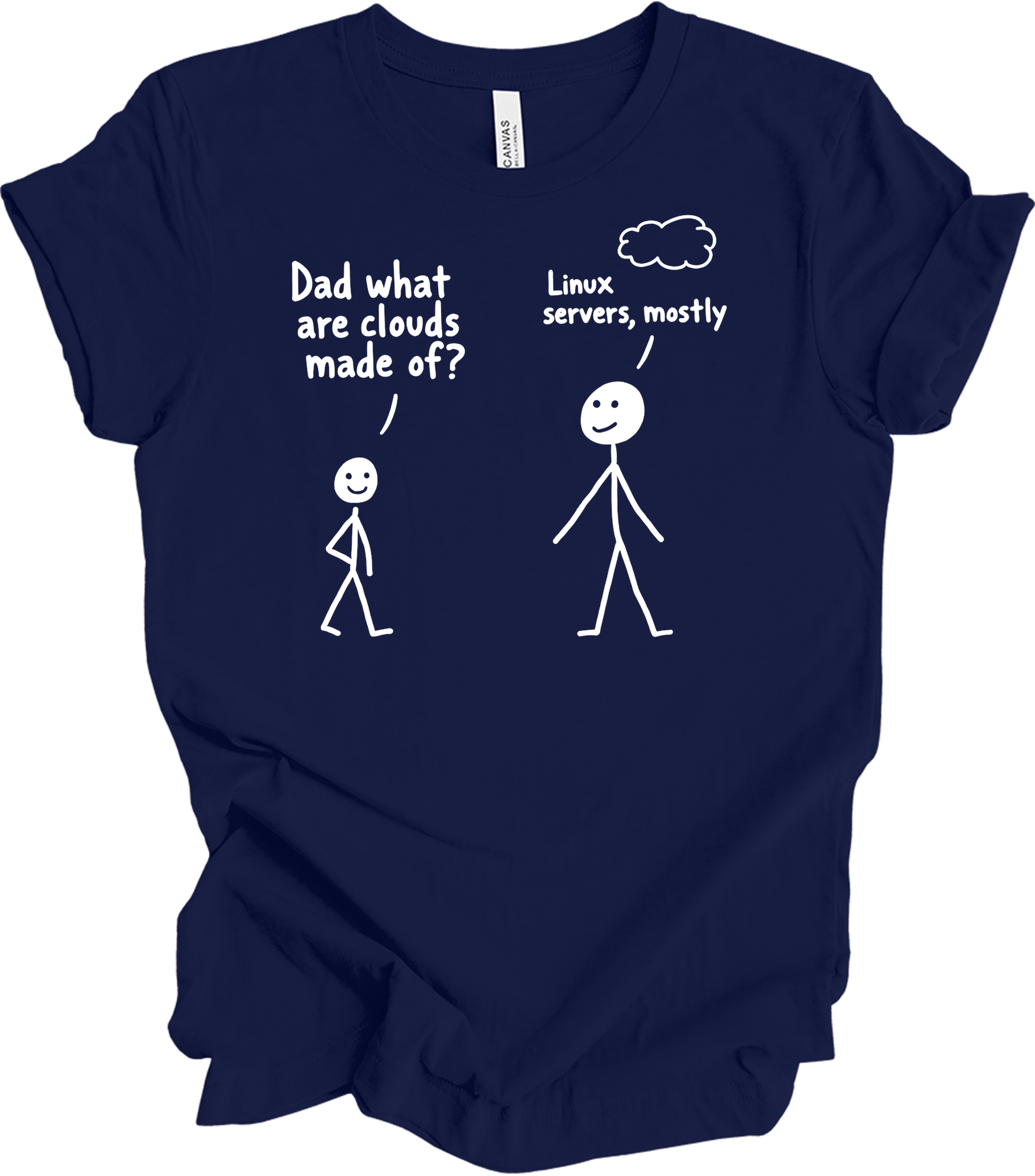 Dad What Are Clouds Made Of? Linux T-Shirt in Navy