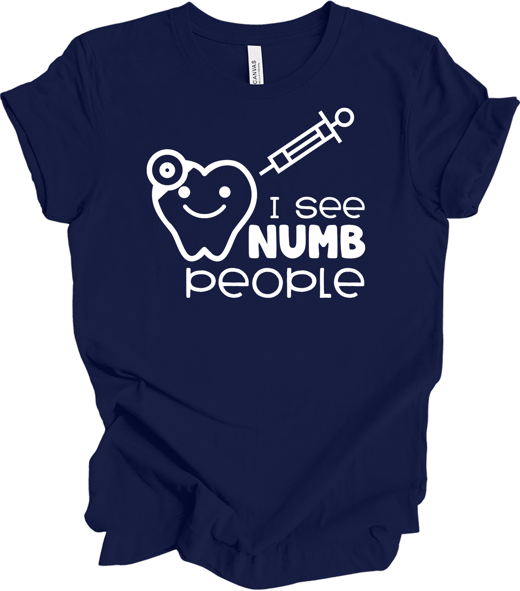 I See Numb People - Funny Dental Hygiene T-Shirt in Navy