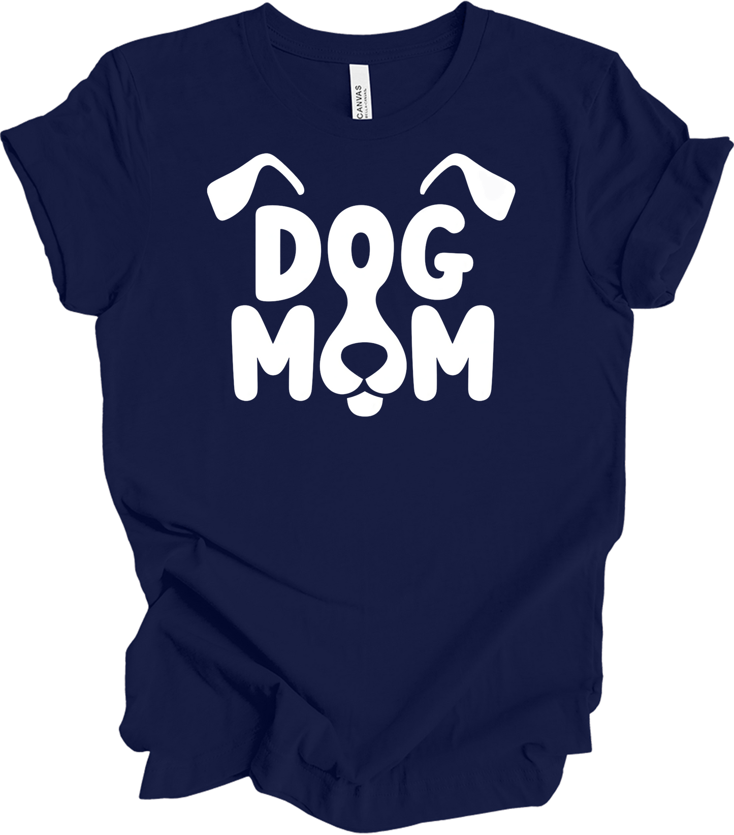 Dog Mom - Cute Gift for Dog Lovers T-Shirt in Navy