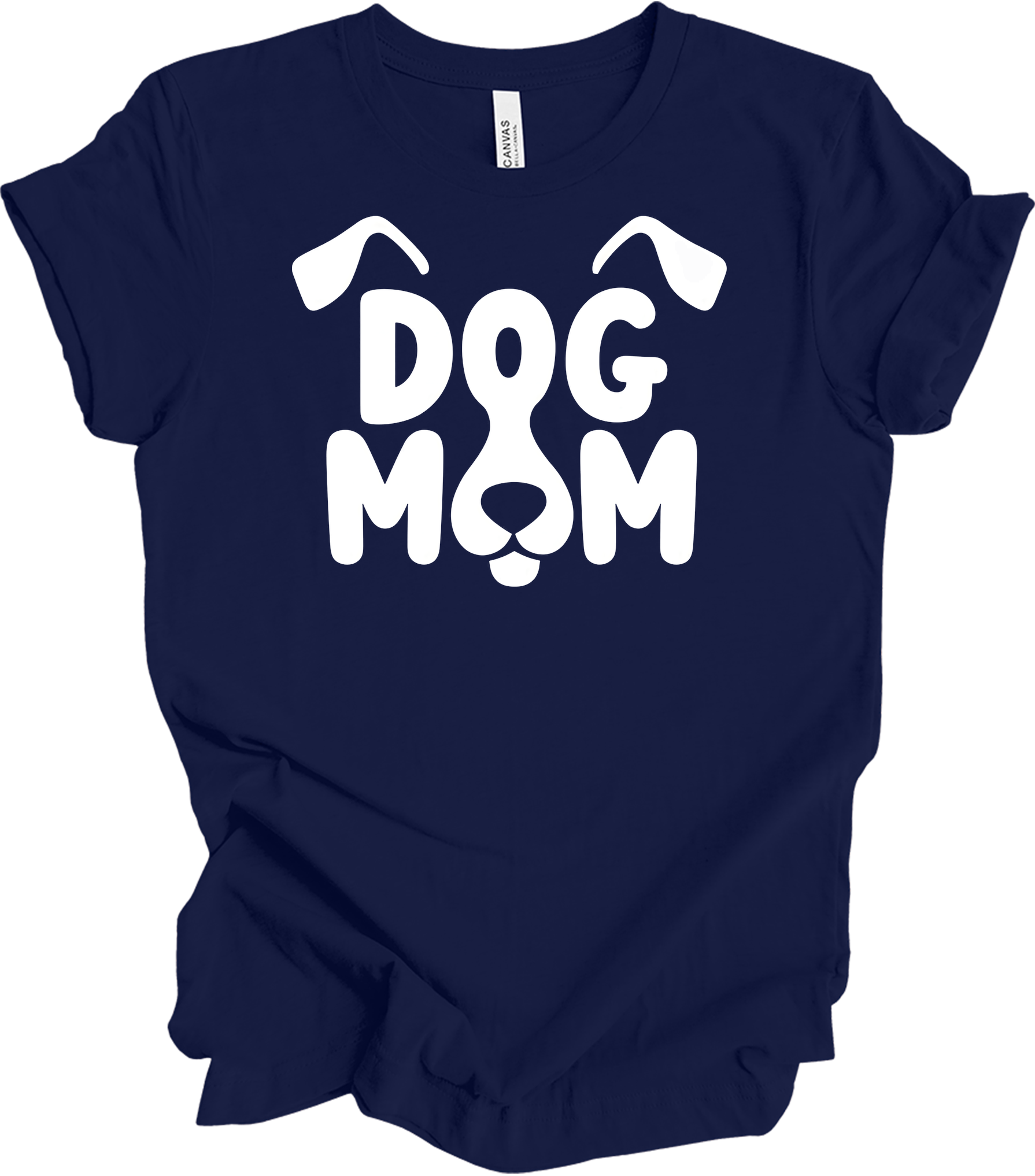 Dog Mom - Cute Gift for Dog Lovers T-Shirt in Navy