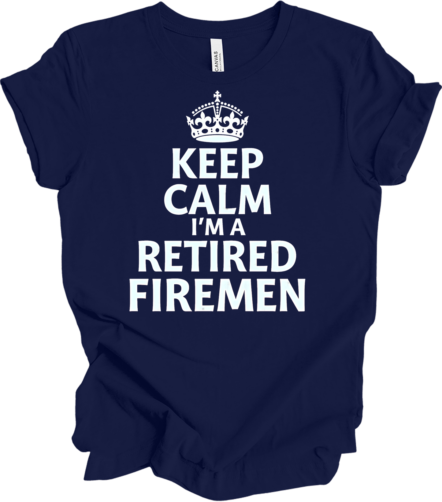 Keep Calm Retired Fireman T-Shirt in Navy