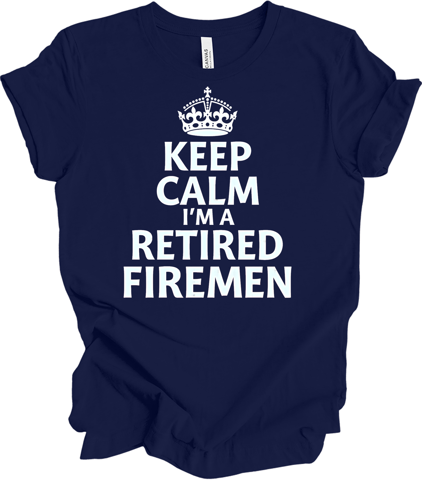 Keep Calm Retired Fireman T-Shirt in Navy
