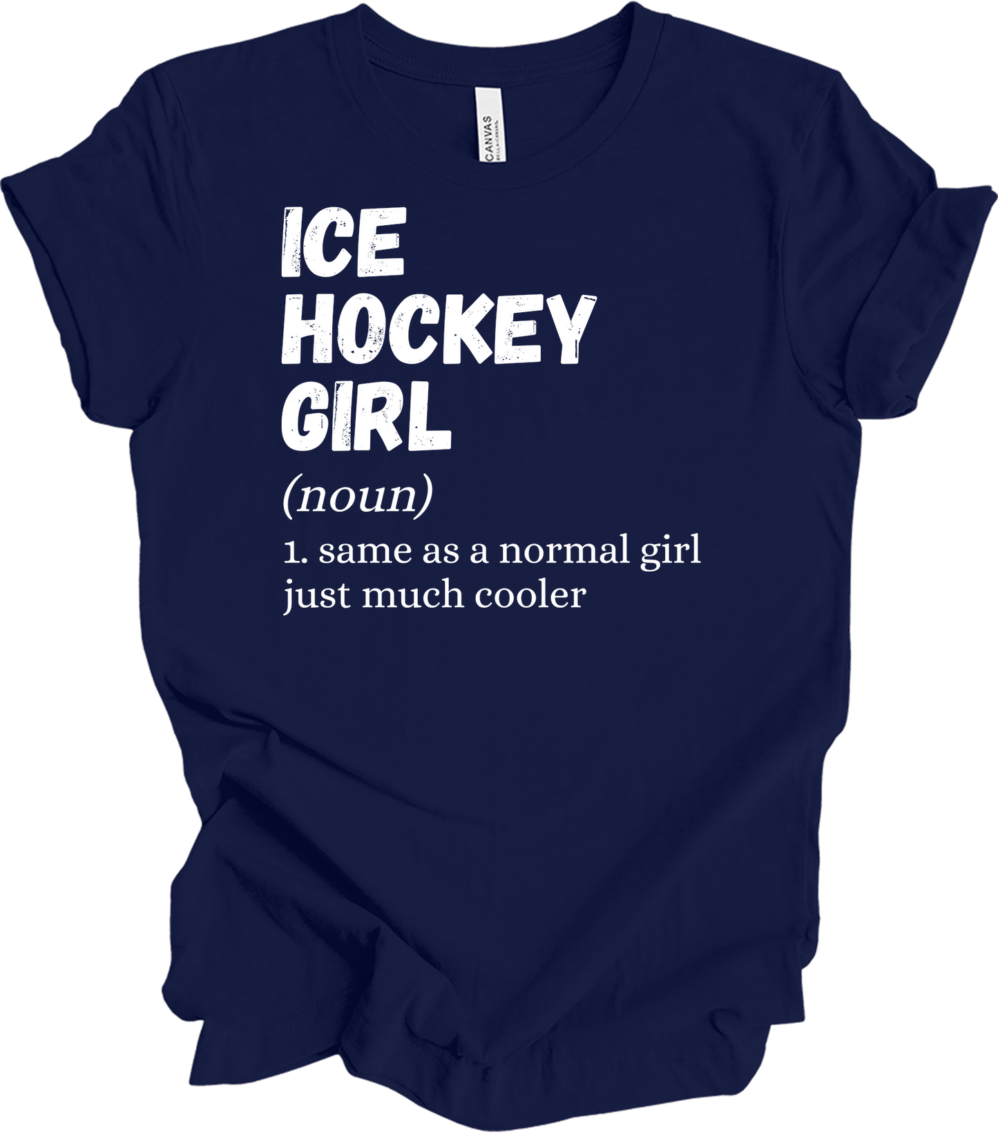 Ice Hockey Girl Definition T-Shirt in Navy