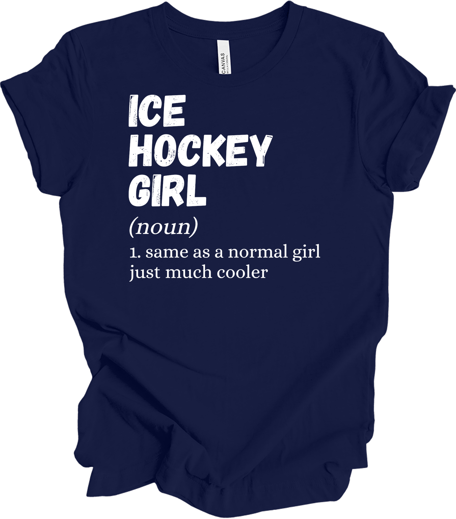 Ice Hockey Girl Definition T-Shirt in Navy