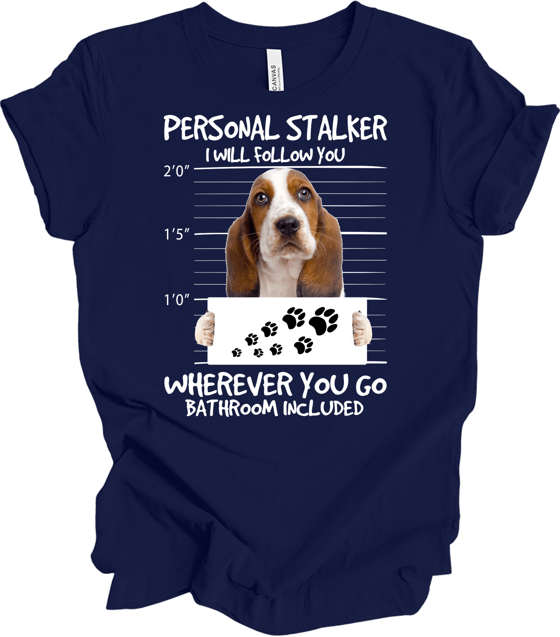 Basset Hound Stalker T-Shirt in Navy