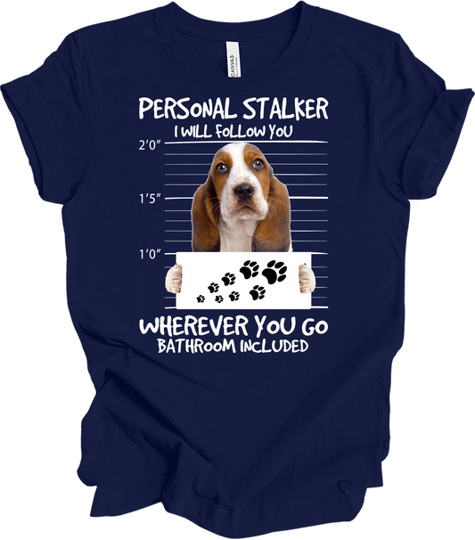 Basset Hound Stalker T-Shirt in Navy