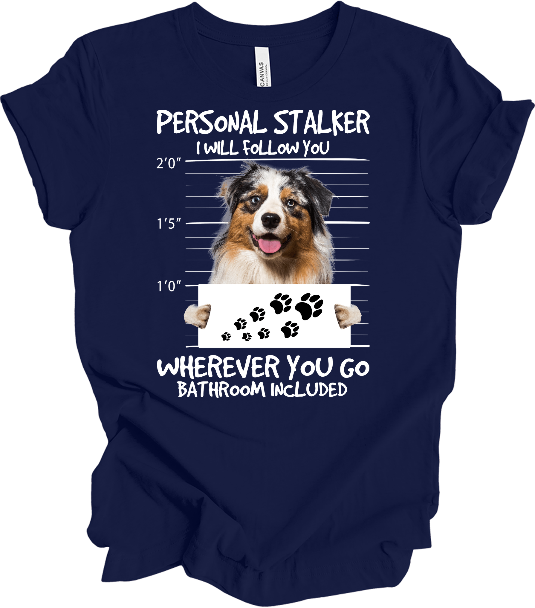 Aussie Shepherd Stalker T-Shirt in Navy
