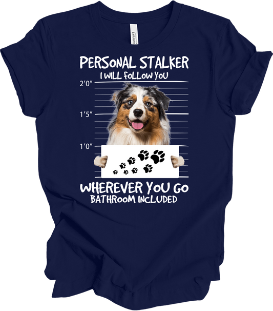 Aussie Shepherd Stalker T-Shirt in Navy