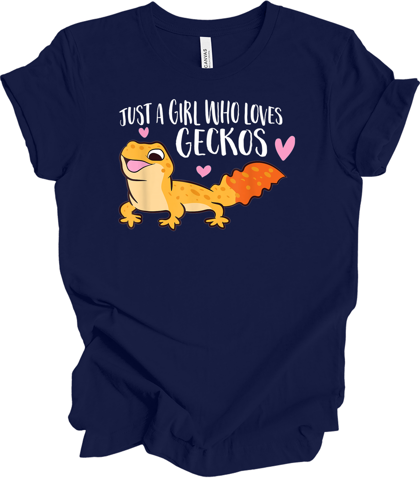 Just a Girl Who Loves Geckos T-Shirt in Navy