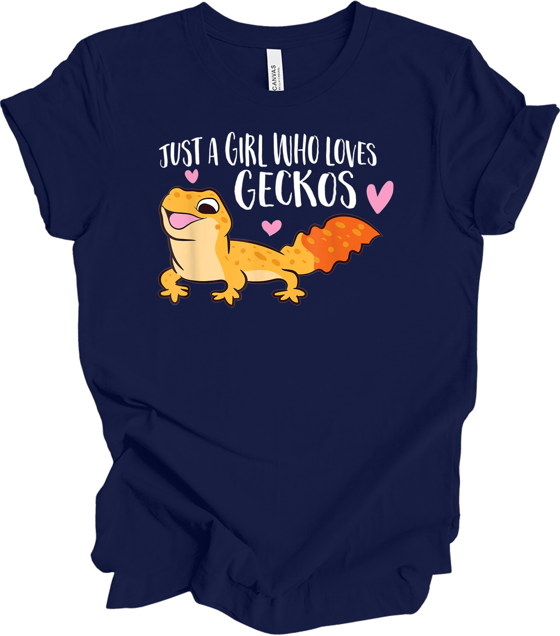 Just a Girl Who Loves Geckos T-Shirt in Navy