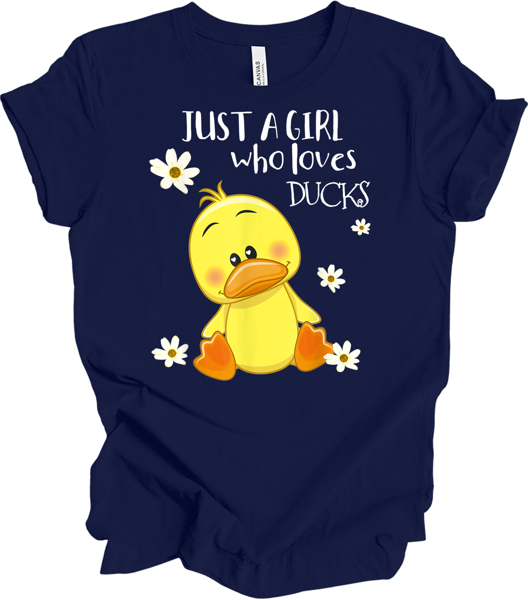 Just a Girl Who Loves Ducks - Cute Duck Lover T-Shirt in Navy