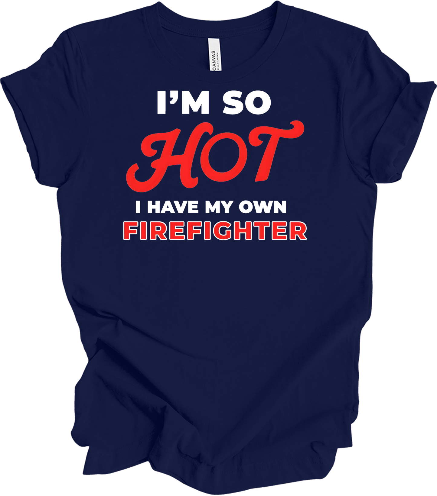 Funny Firefighter Partner T-Shirt in Navy