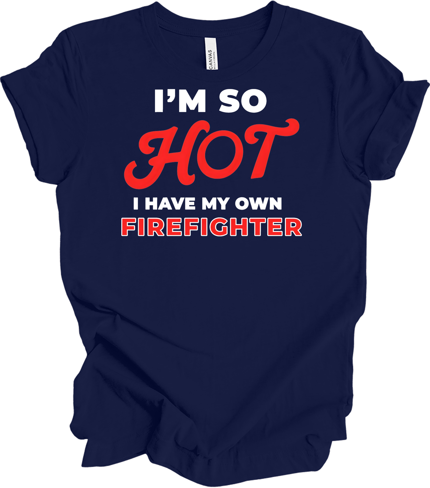 Funny Firefighter Partner T-Shirt in Navy