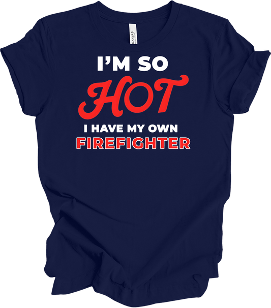 Funny Firefighter Partner T-Shirt in Navy