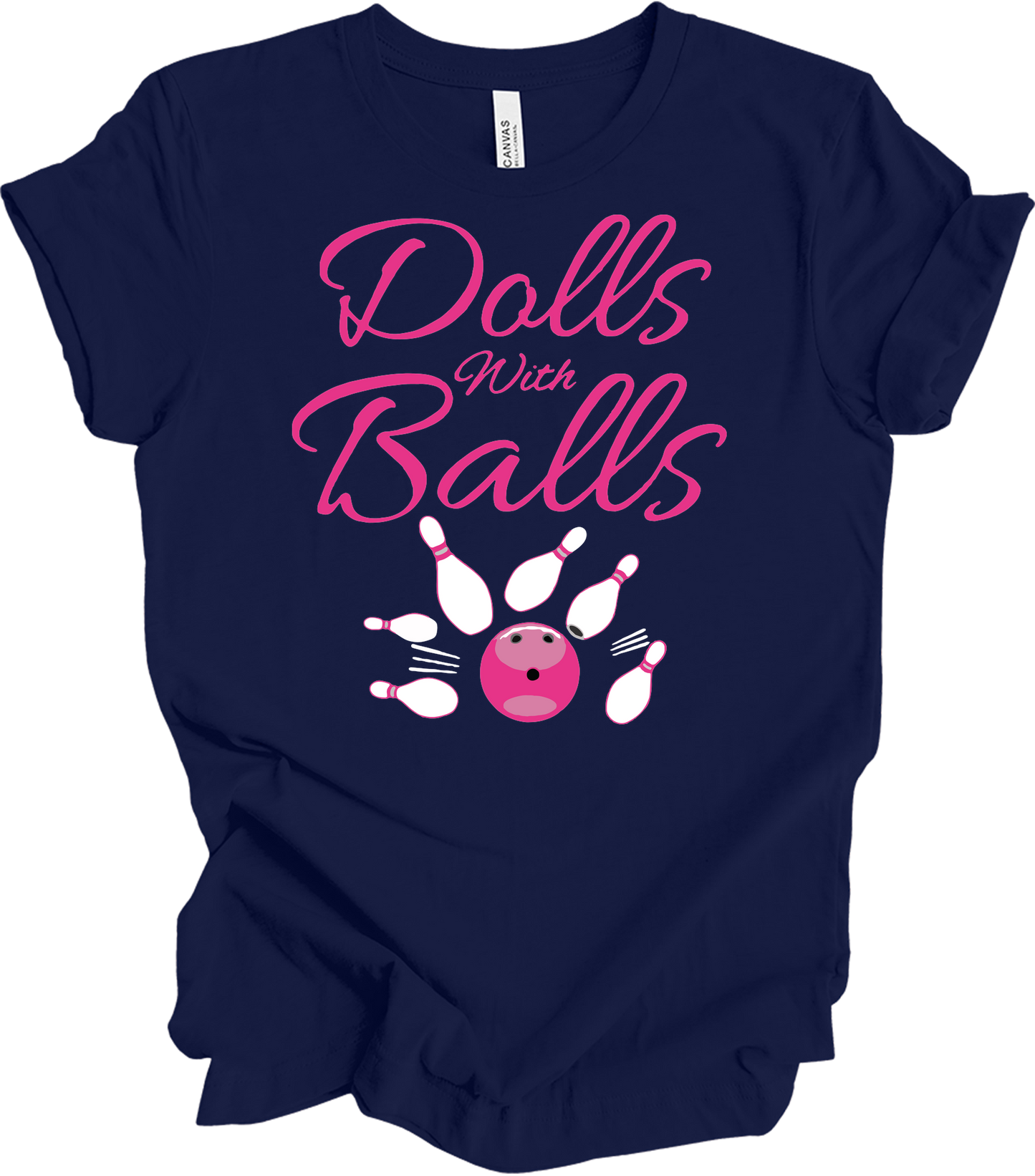 Dolls With Balls Bowling T-Shirt in Navy