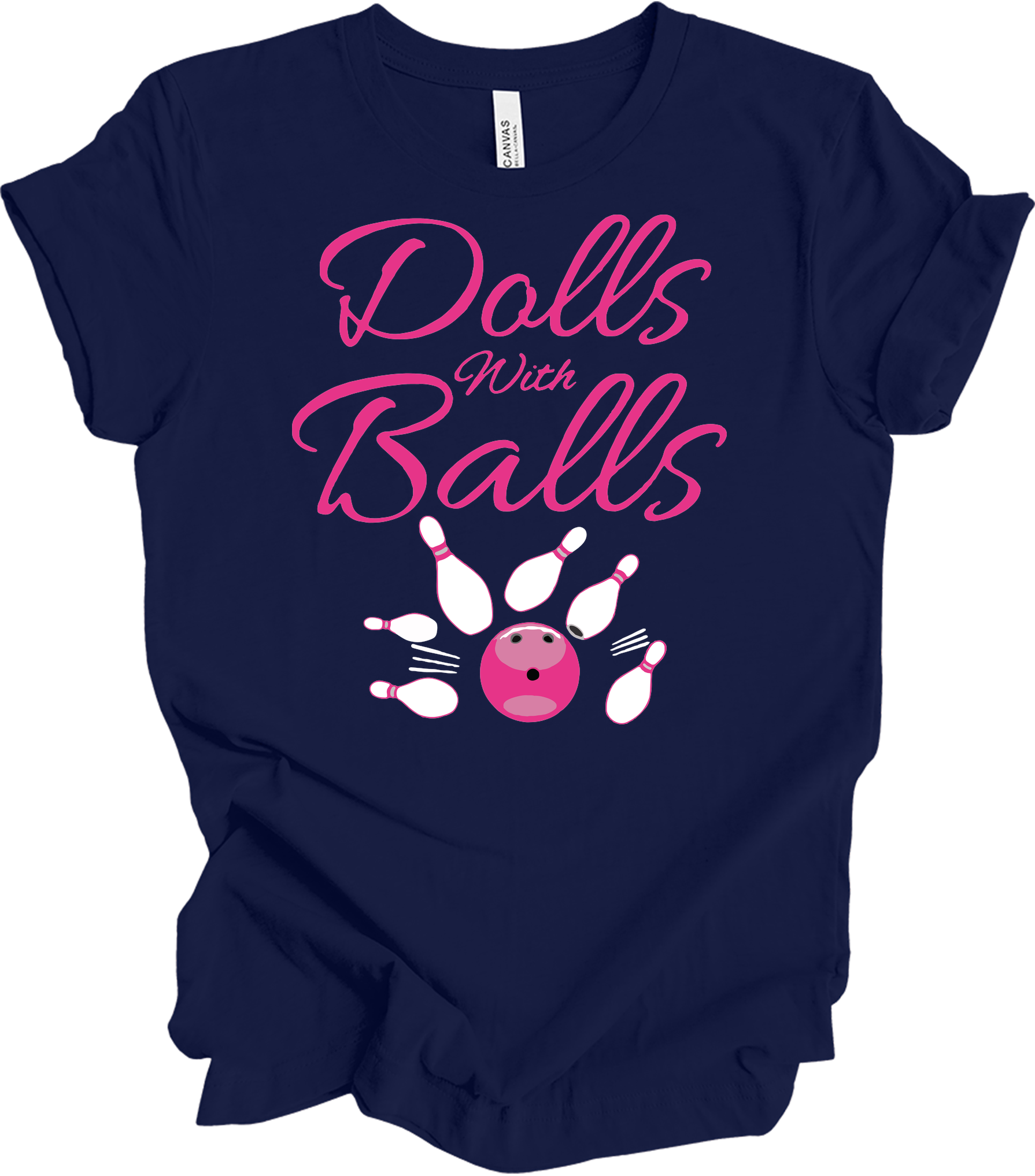 Dolls With Balls Bowling T-Shirt in Navy