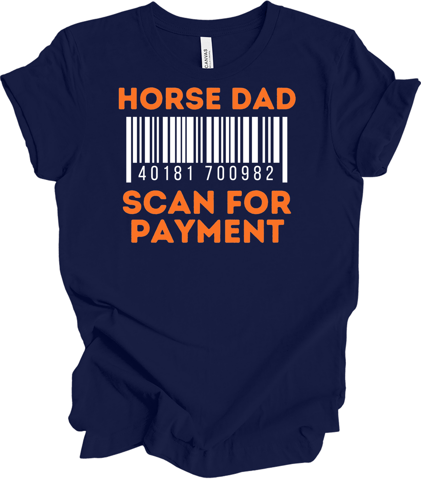 Horse Dad Scan for Payment T-Shirt in Navy