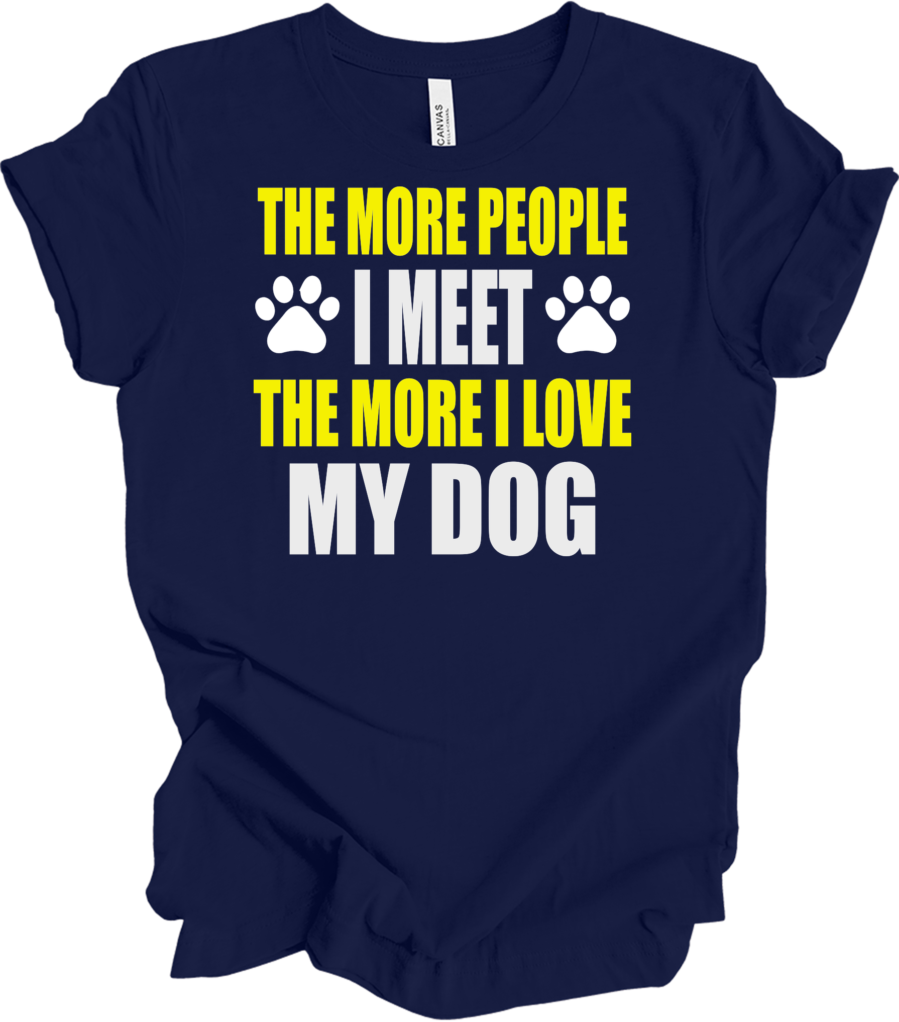 More People I Meet Dog T-Shirt in Navy Blue