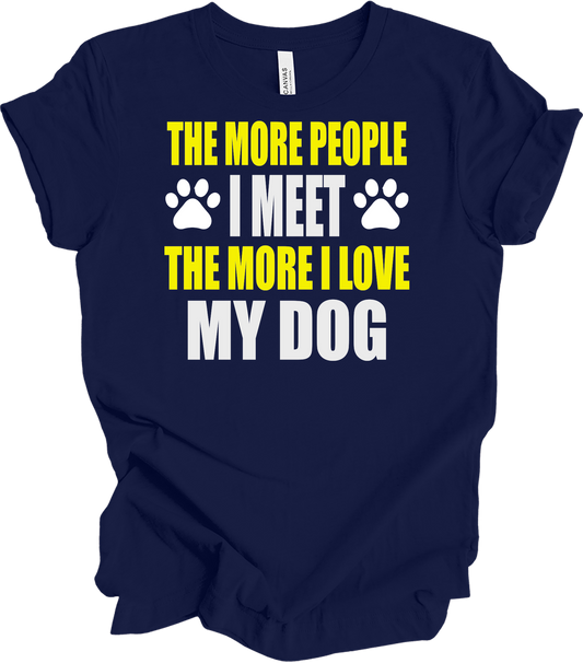 More People I Meet Dog T-Shirt in Navy Blue