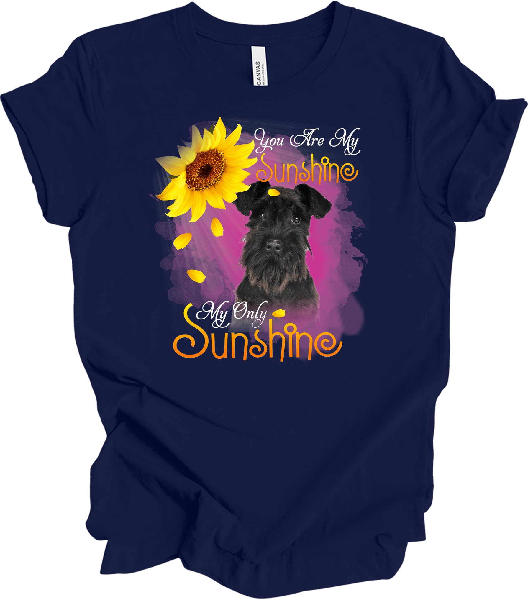 Schnauzer Sunshine - Unisex T-Shirt in Navy