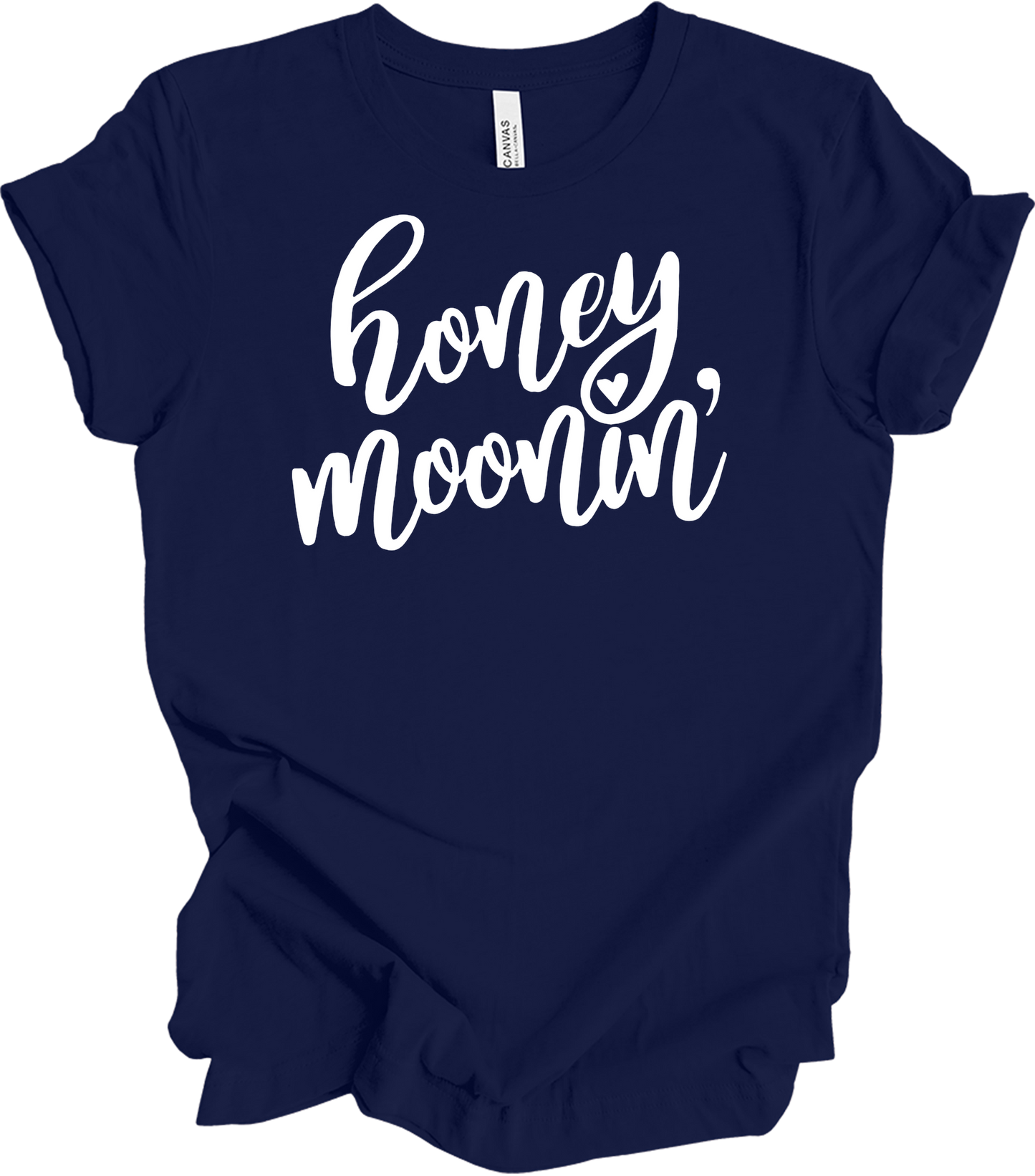 Honeymoonin' - Just Married Newlywed Honeymoon Vacation T-Shirt in Navy