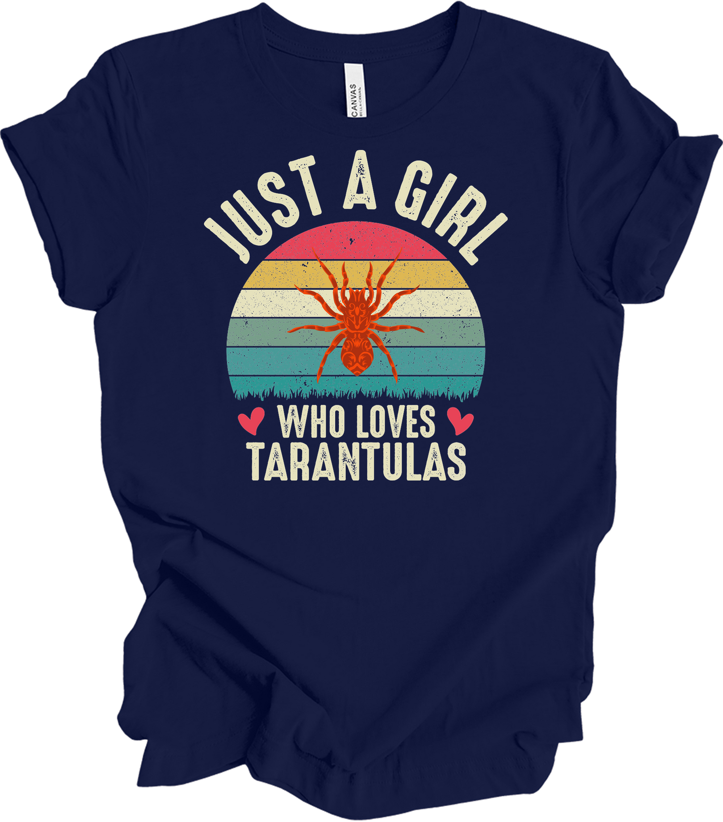 Girl Who Loves Tarantulas T-Shirt in Navy