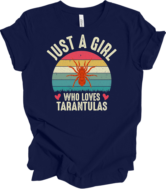 Girl Who Loves Tarantulas T-Shirt in Navy