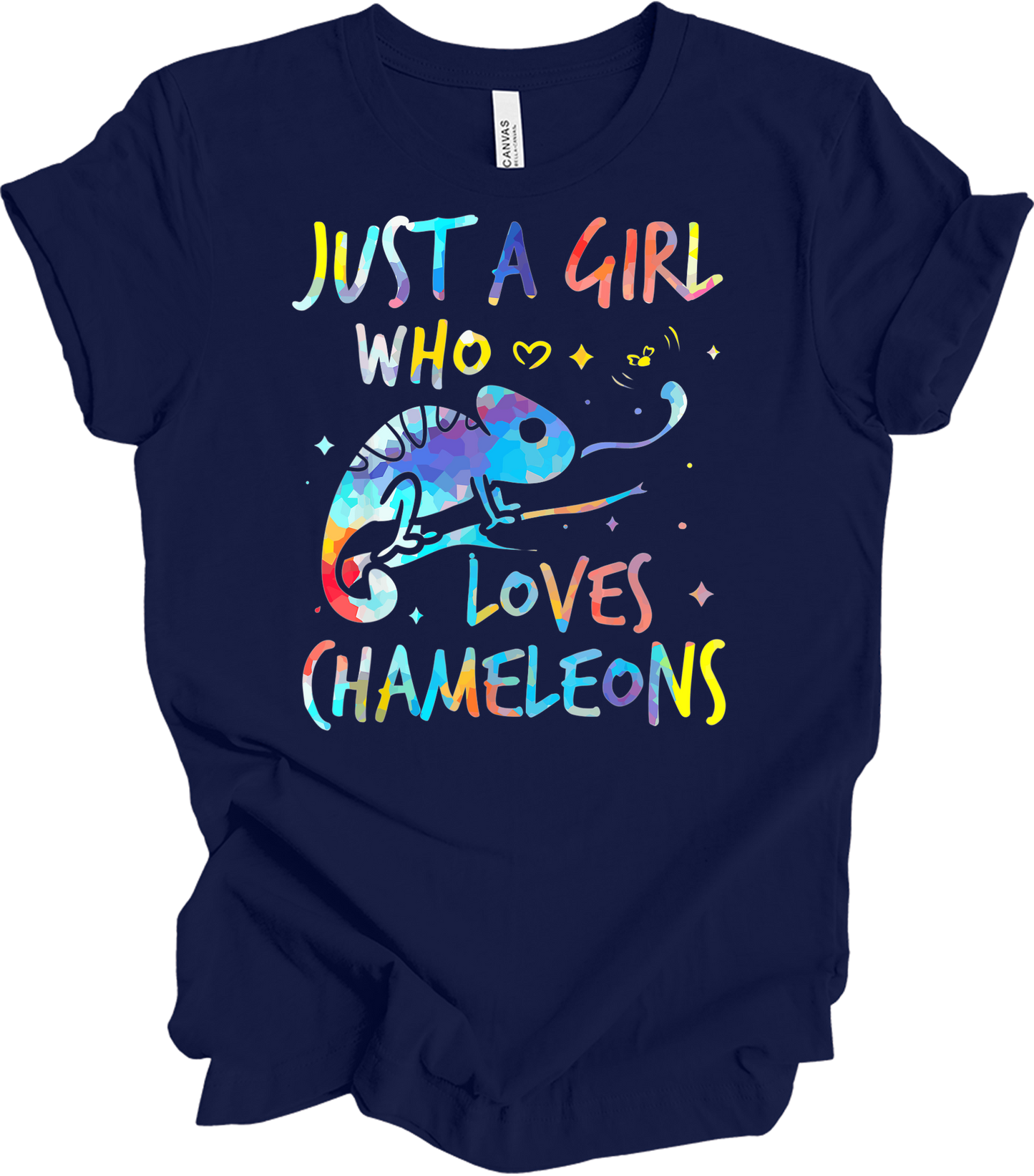 Girl Who Loves Chameleons T-Shirt in Navy