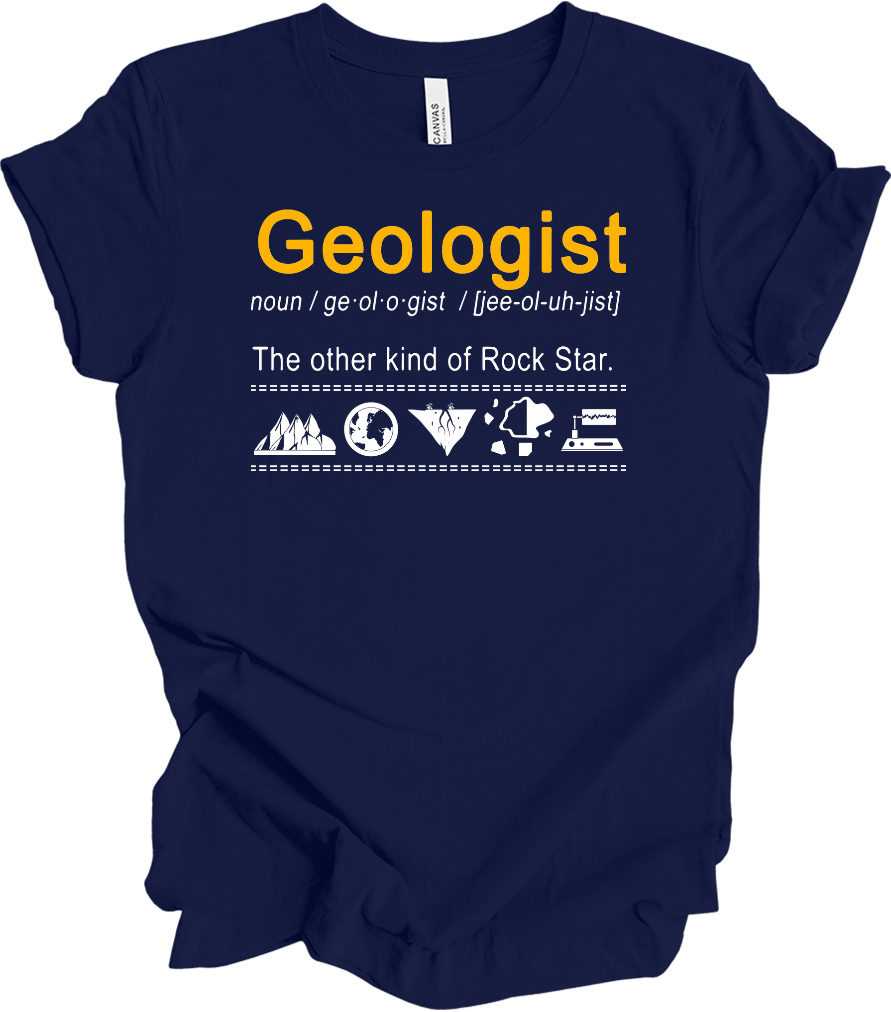 Geologist - Rock Star Humor T-Shirt in Navy