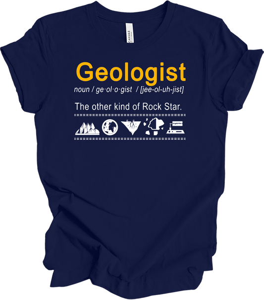 Geologist - Rock Star Humor T-Shirt in Navy
