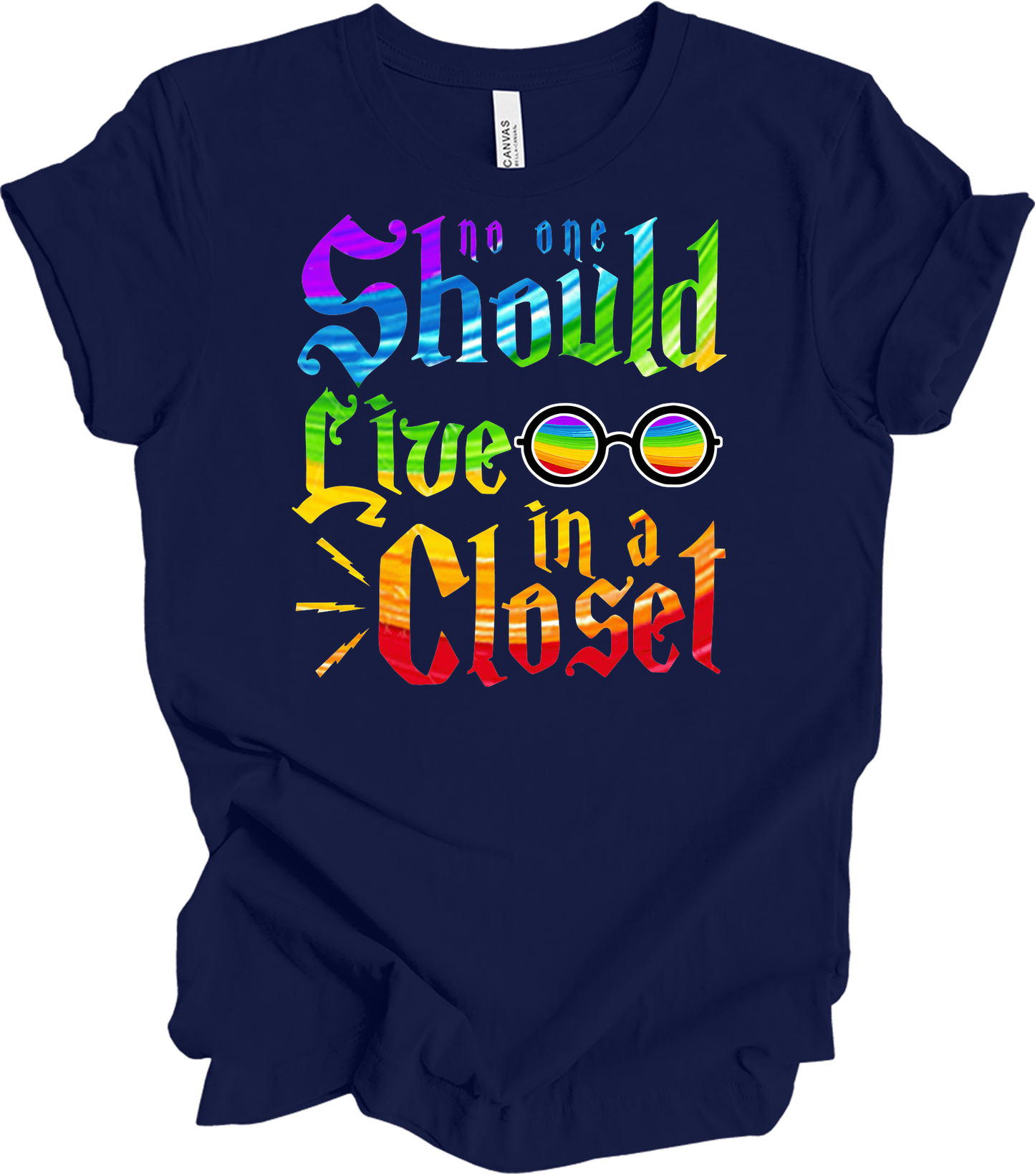 Live in a Closet Pride T-Shirt in Navy