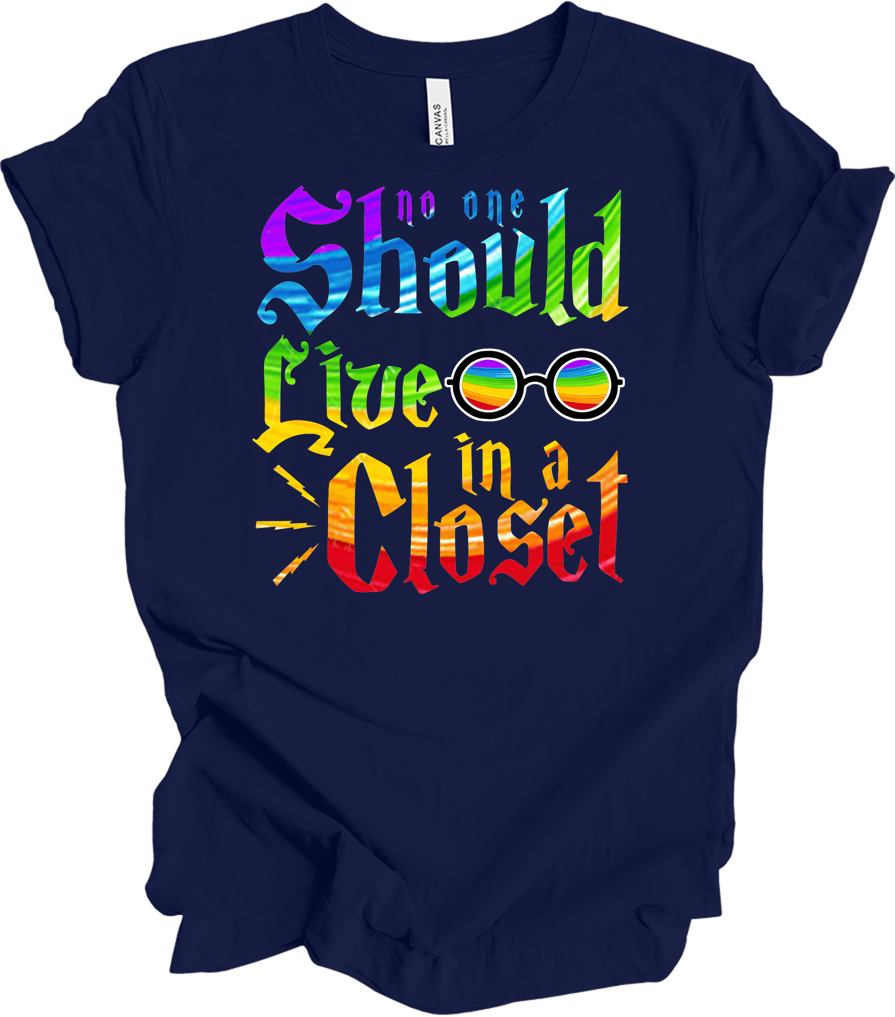 Live in a Closet Pride T-Shirt in Navy