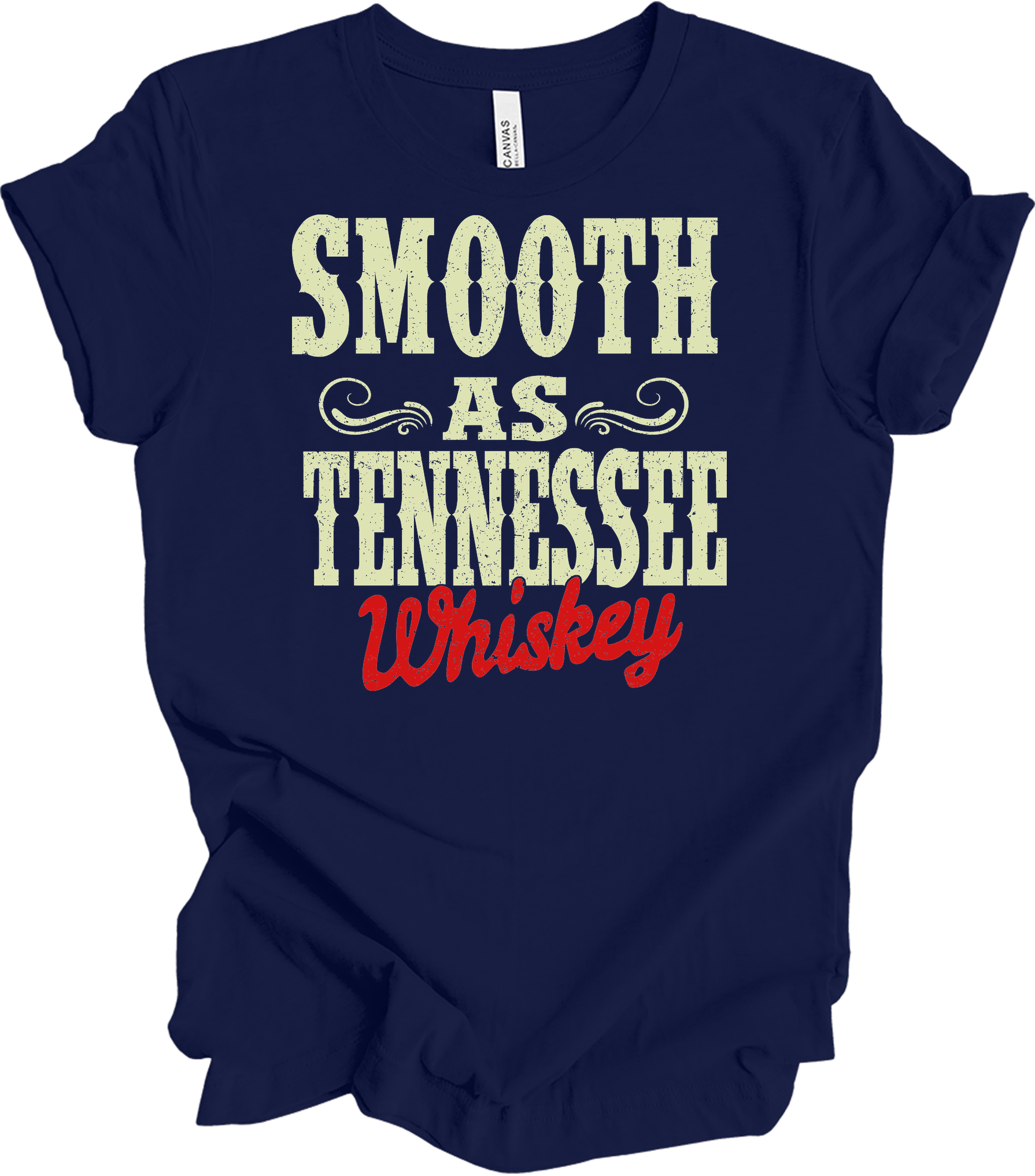 Smooth As Tennessee Whiskey T-Shirt in Navy