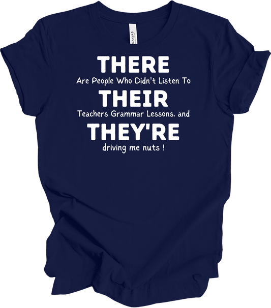 English Teacher Grammar T-Shirt in Navy