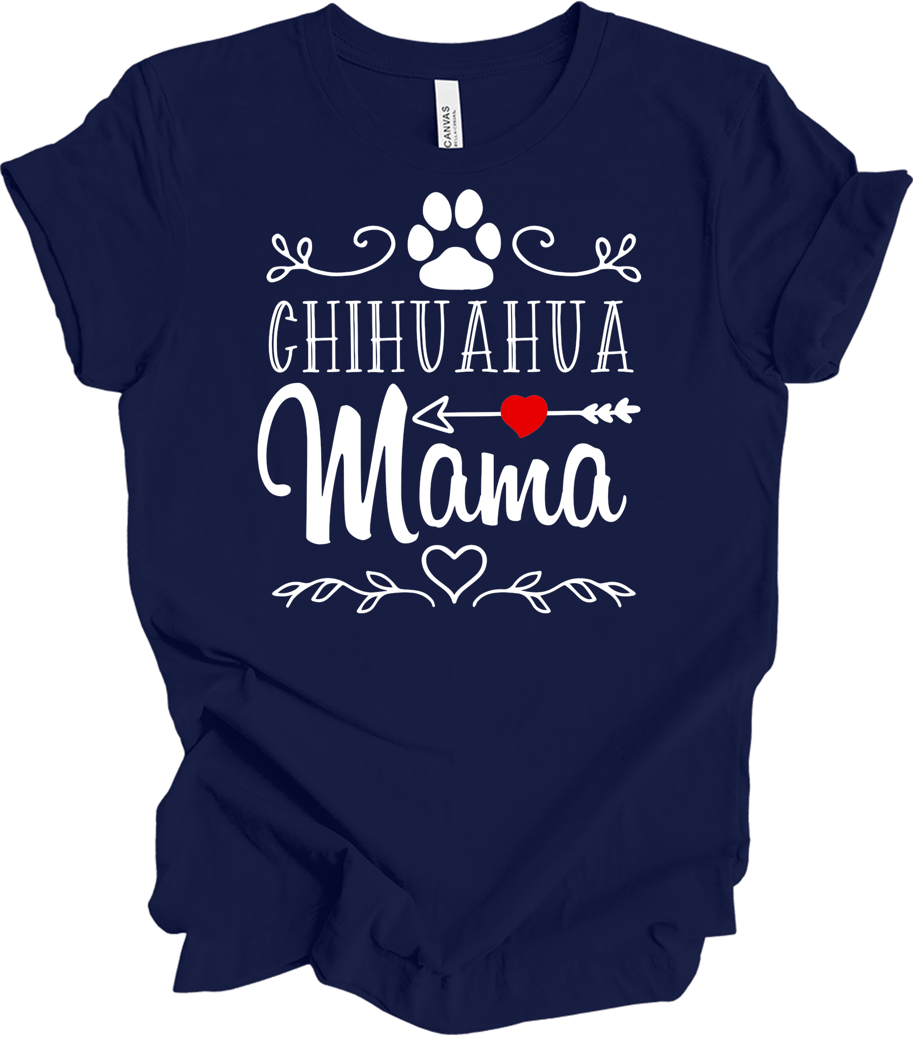 Chihuahua Mama - Dog Lover Gift T-Shirt in Navy