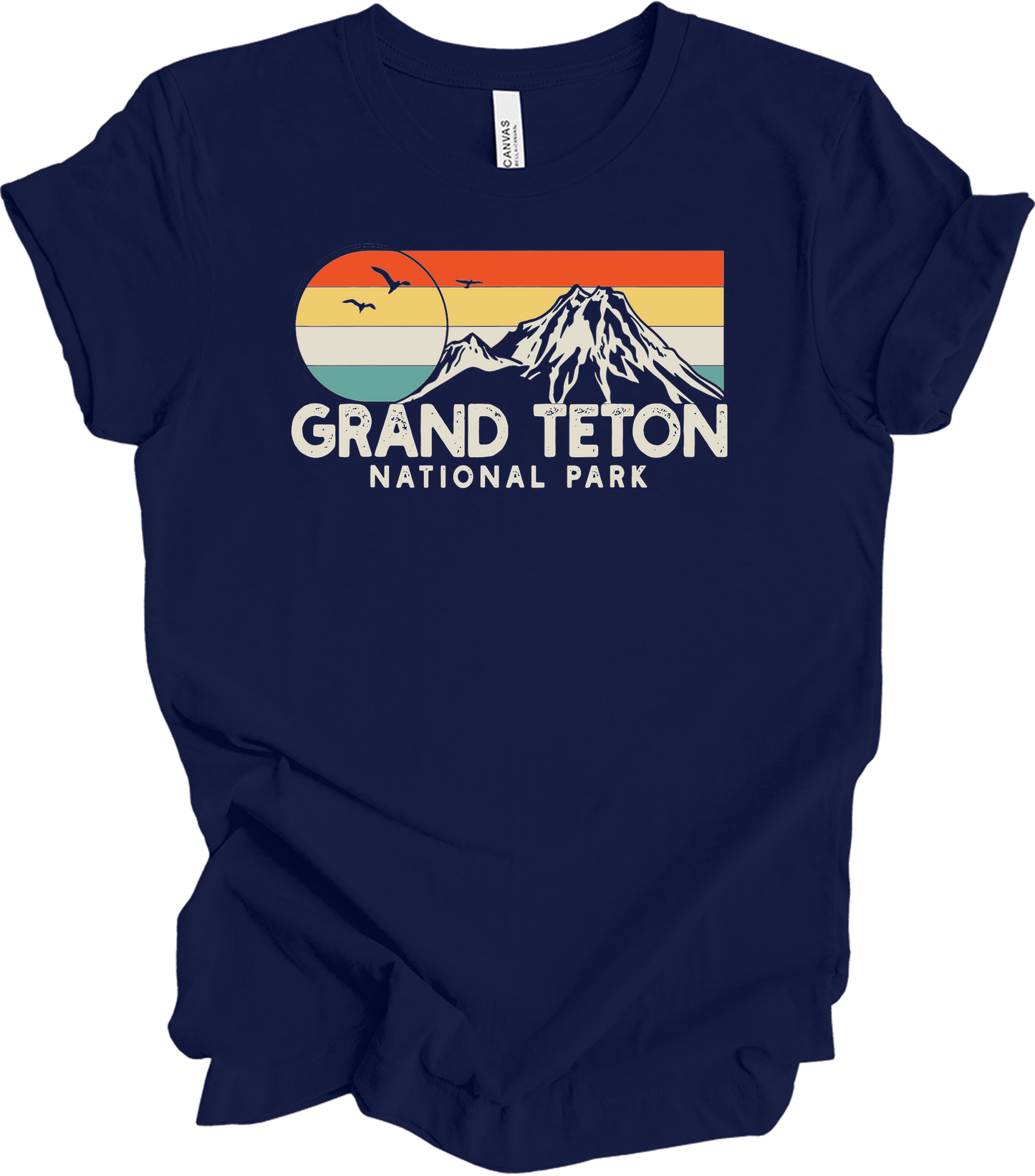 Grand Teton National Park Retro T-Shirt in Navy