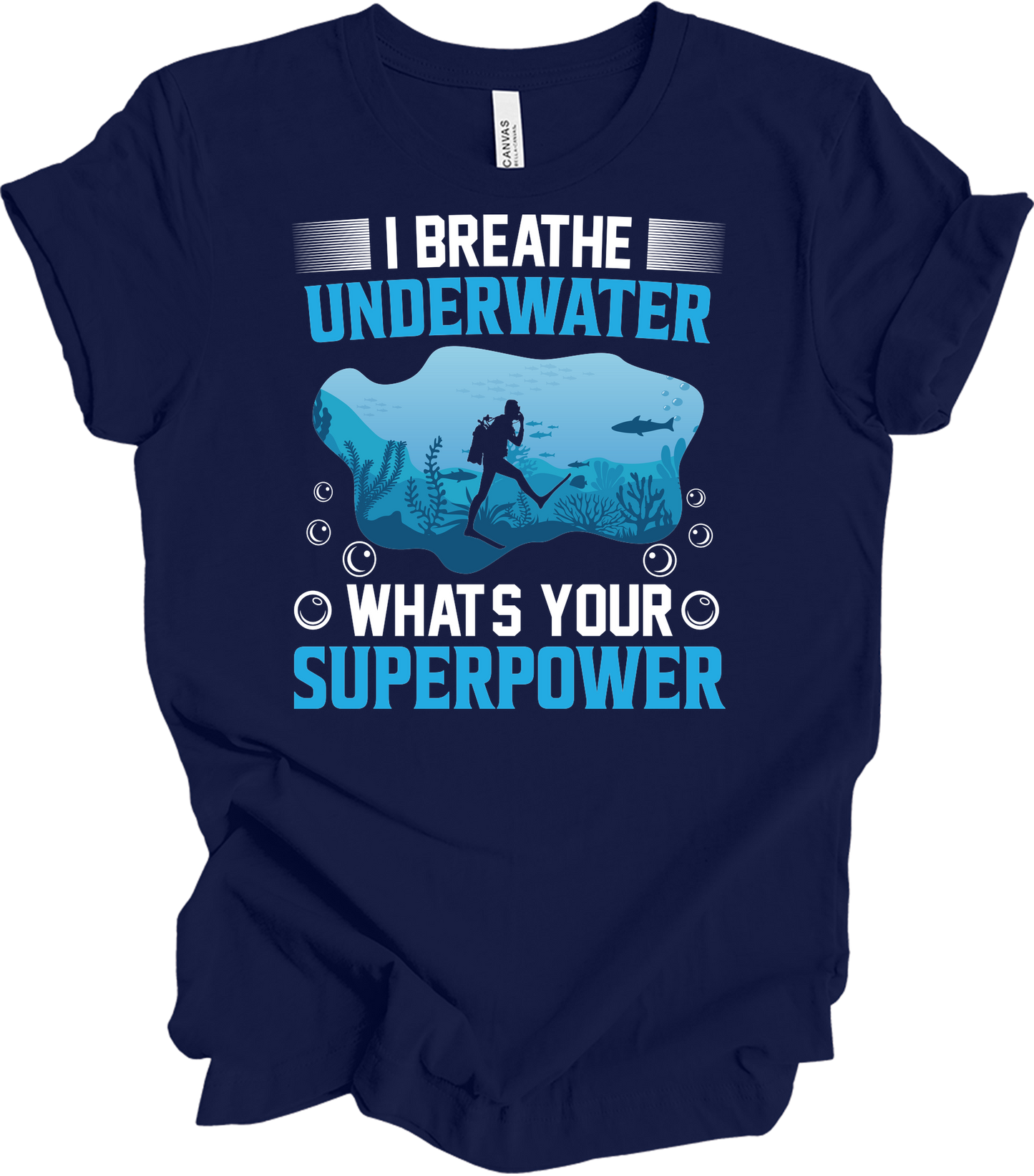 I Breathe Underwater T-Shirt in Navy