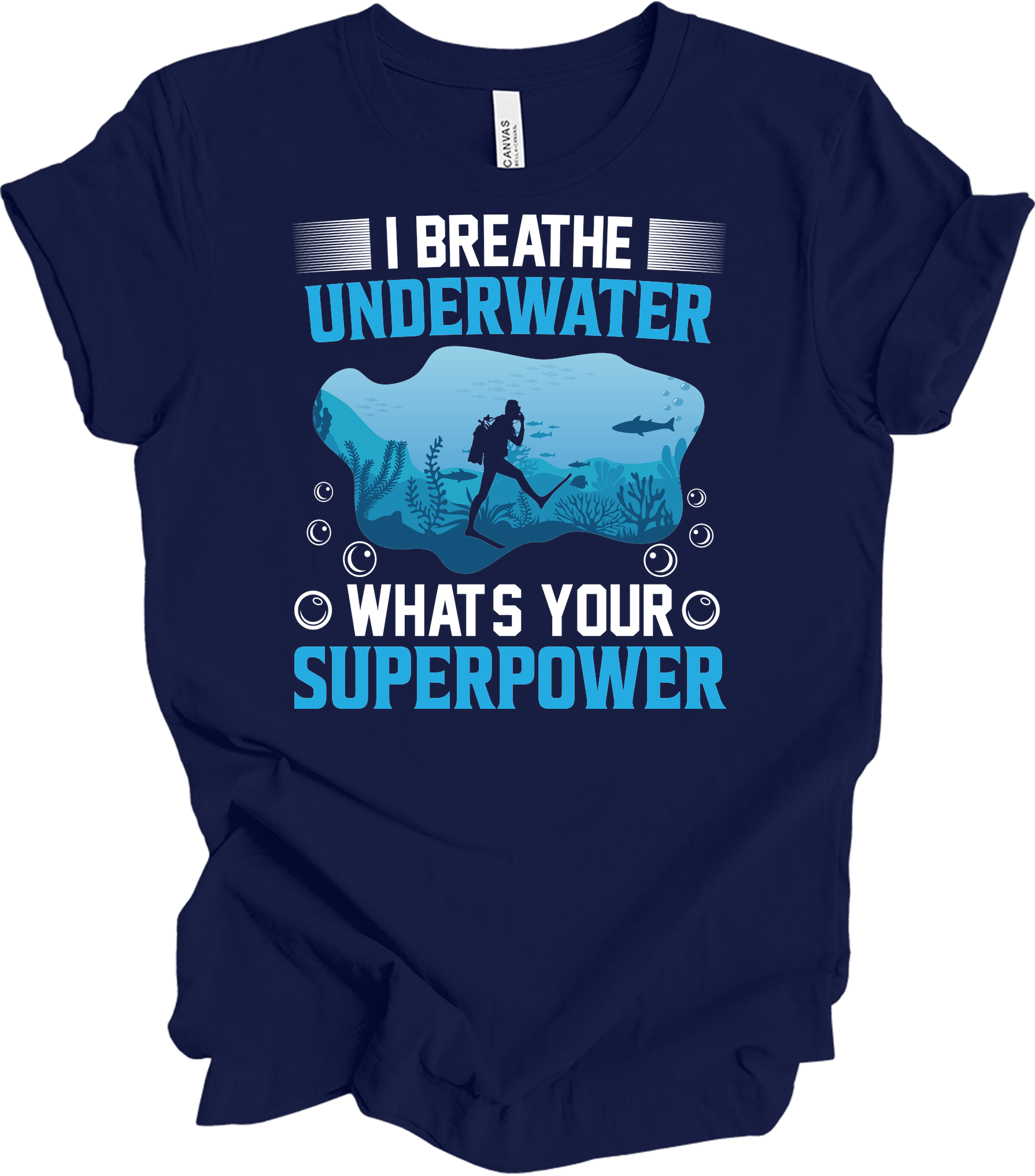 I Breathe Underwater T-Shirt in Navy