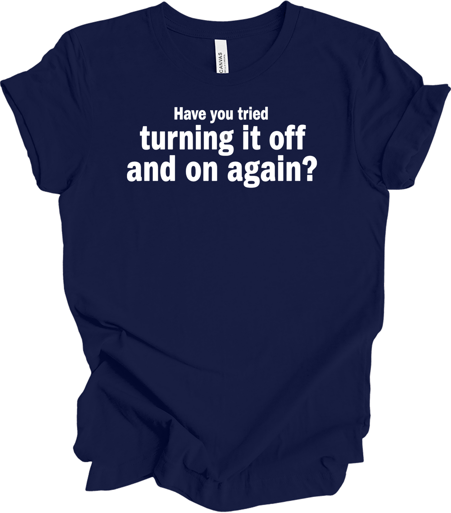 Turning It Off and On Again T-Shirt in Navy
