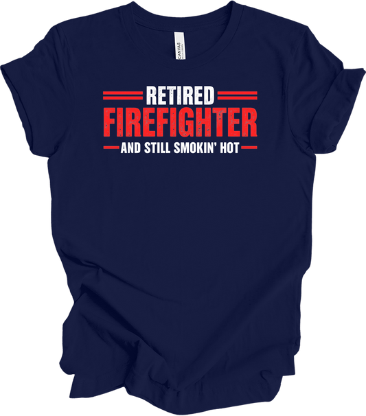 Retired Firefighter Smokin' Hot T-Shirt in Navy